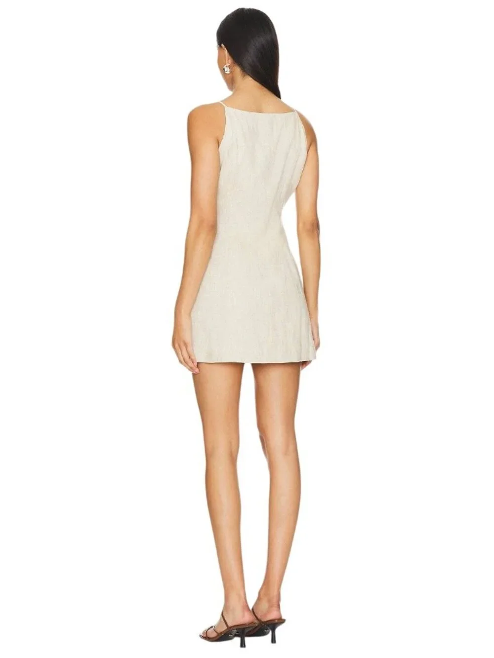 SNDYS Allegra Linen Mini Dress in Natural New Womens - Picture 3 of 11